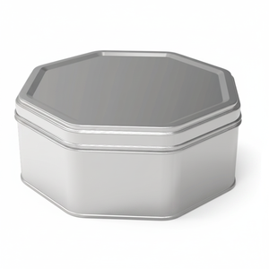 Octagonal <b>Tin</b> Can 3.5 lt Metal <b>Chocolate</b> Box 221x221 x H80 mm 3.5 lt Slip Lid - Product Image 2