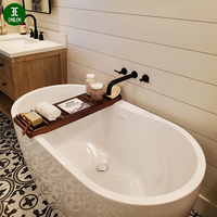 Plateau de baignoire en bois naturel, caddie de salle de bains avec porte-tablette, plateaux de baignoire en bambou