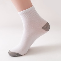 Chaussettes unies noires, blanches et grises en gros à prix réduit pour hommes – Chaussettes courtes décontractées 100 % polyester
