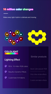 Nhà Máy Trực Tiếp Bán Buôn DIY <span class=keywords><strong>Wifi</strong></span> Thông Minh RGB Âm Nhạc Sync <span class=keywords><strong>LED</strong></span> Tường Ánh Sáng Hiện Đại USB Powered Ứng Dụng Điều Khiển Chơi Game <span class=keywords><strong>LED</strong></span> Ánh Sáng Ban Đêm - Product Image 4