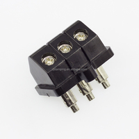 Borne de connexion à vis pour amplificateur de voiture, prise d'alimentation biseautée 2P, en alliage de zinc transparent, nickelé 60V