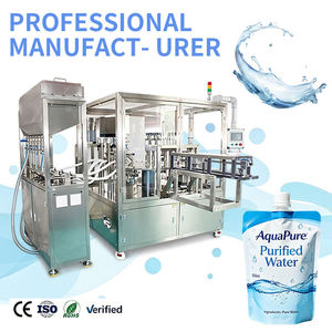 Machine de remplissage et de scellage automatique industrielle pour sachets à bec verseur, pour eau pure, machine rotative de remplissage et de scellage de liquides pour sachets souples verticaux - Product Image 1