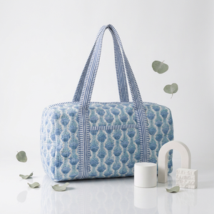 Bolsa de Viaje de Lona de Algodón Acolchada y Bordada a Mano por Diseñadores, Bolsa de Fin de Semana, Bolsa de Gimnasio, Bolsa de Hombro - Product Image 1