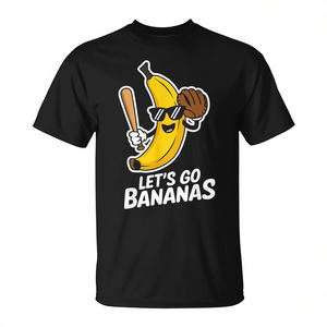 T-shirt de baseball Banana Player pour adulte, unisexe, à manches courtes, col rond, impression numérique, jeux sportifs - Product Image 2