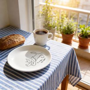 Plato de Porcelana Blanca/Plato Estándar/Plato de Porcelana Económico - HARVIT o SU MARCA, Diseño de Dibujos Animados, Regalo Empresarial - Product Image 5