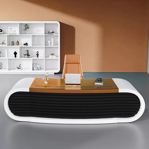 2024 Newest Commercial Furniture Luxury Modern Design Manager Ceo Boss Office Executive l Shaped Office Desk <strong>Bureau</strong> De Travail - Product Image 2