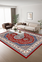Tapis d'intérieur en microfibre à motifs floraux bohèmes, antidérapant, à poils courts, lavable en machine, pour salon, chambre d'enfant, décoration intérieure, voyage en voiture
