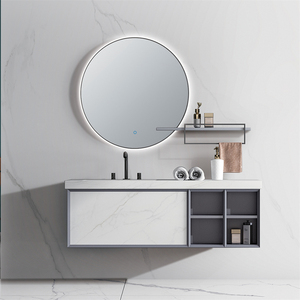 Vanità del bagno del compensato di finitura della pittura verde del lavandino singolo fissato al muro di progettazione moderna operata da 50 pollici con il gabinetto dello <span class=keywords><strong>specchio</strong></span> principale - Product Image 6