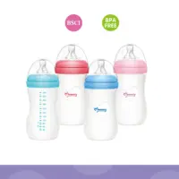 Botella de alimentación de vidrio para bebé, 8oz, cuello ancho