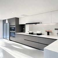 Meubles de cuisine modulaires modernes en aluminium alvéolé, étanches, ensemble complet d'armoires pour projets d'appartements