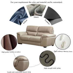 फैक्टरी थोक आधुनिक कमरे में रहने वाले सोफे सेट आरामदायक अवकाश अमेरिकी शैली कस्टम मेड लक्जरी 2 सीट चमड़े के सोफे - Product Image 5