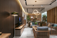 Canapés en bois massif au design minimaliste nordique, avec revêtement en tissu lin, meubles pour le salon