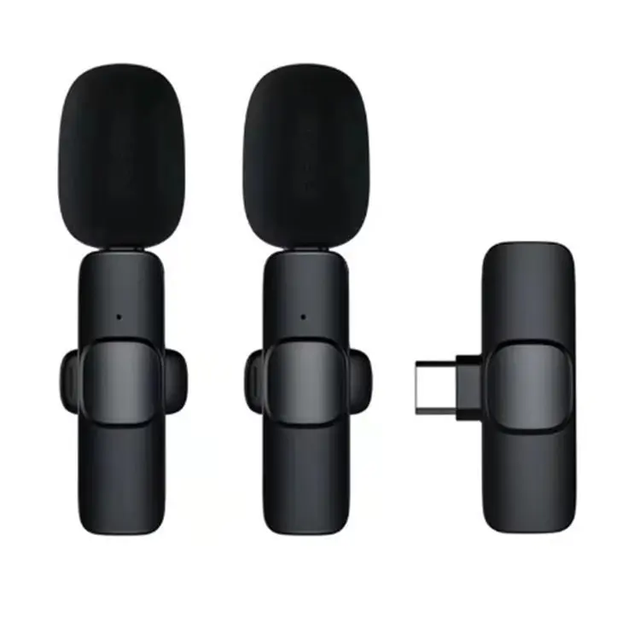 Professional Wireless Lavalier Microphone Studio Podcasts 2.4Ghz K9 Wireless Microphone for Cell Phone Live