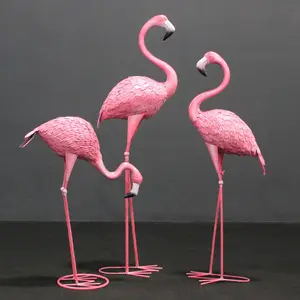 Accessoires et ornements de mariage flamant rose de jardin d'art de fer animal simulé