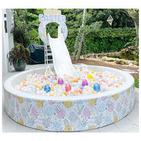 Fosse à balles ronde avec toboggan Grand toboggan Party Event Location Soft Play Ball Pits Intérieur Extérieur Soft Play Ocean Ball Pool