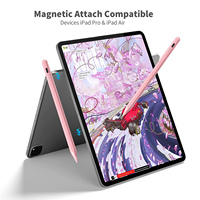 Stylet capacitif intelligent rose pour tablette numérique, avec rejet de la paume, magnétique, trois lumières LED, pointe remplaçable et détection d'inclinaison