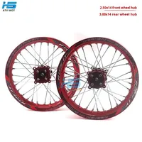Jantes de moto tout-terrain Cross Country, jante renforcée, moyeu CNC, alliage d'aluminium, roues 2.50X14 et 3.00X14