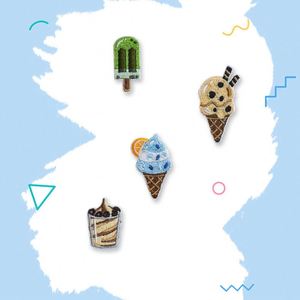 New Design Self Adhesive Embroidery Summer Style Tea Time Desert Popsicle Ice Cream Patch for Clothes Hat Bottle Decoration - Product Image 4