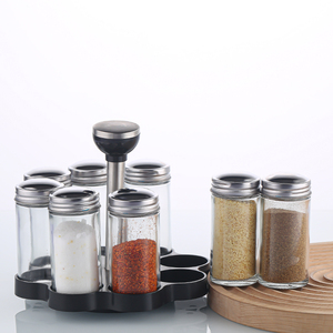 Bottiglie in Vetro per Condimenti 100 Ml Barattoli per Spezie con Portaspezie Girevole Organizzatore Rotante - Product Image 3