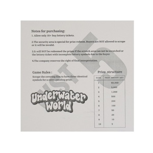 Cartes à gratter personnalisées imprimées par le fabricant, impression offset, tickets de loterie à gratter gagnants - Product Image 5