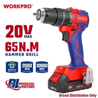 WORKPRO Perceuse à percussion sans fil 20V de haute qualité, équipement mécanique, outil professionnel, bricolage, batterie au lithium