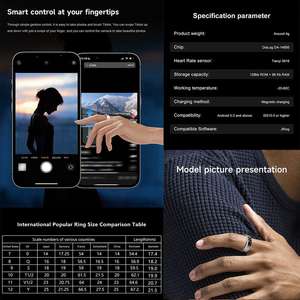 Venta caliente SR08 anillo inteligente de acero inoxidable 2025 pantalla IP68 impermeable mujeres hombres salud Fitness Tracker anillo deportivo - Product Image 6