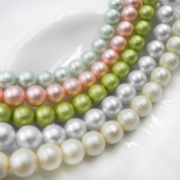 Perles synthétiques HX roses complètes de 8 mm, effet froissé, couleurs mélangées, trou personnalisé, pour la fabrication de colliers, qualité certifiée par un tiers