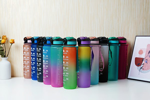 Bouteille d'eau artistique en tritan, Portable, étanche, réutilisable, minimaliste en plastique, capacité de 1 litre, 32oz, largeur de la bouche, 80 ml, <span class=keywords><strong>2022</strong></span> - Product Image 3