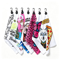 Serviette de golf gaufrée personnalisée avec logo, en microfibre, magnétique, pour caddie