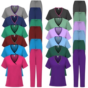 Unisex Scrub Suits Moisture Wicking Short Sleeve Hospital Uniforms For Men And Women Medical Workwear With Label - Product Image 1