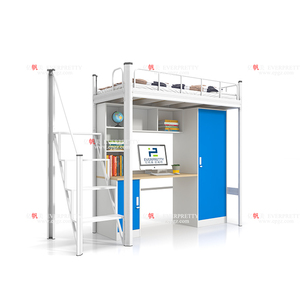 Heavy Duty thép kim loại đôi Loft giường ký túc xá dành cho người lớn kim loại bunk Loft giường với cầu thang - Product Image 1