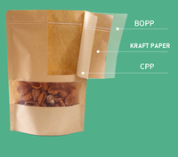 Sacs en papier kraft jetables personnalisés avec logo imprimé, fenêtre et fermeture auto-adhésive, faible MOQ, pour gâteaux et aliments pour bébés