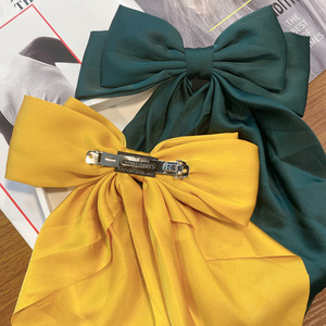 Korean Style Girls' <b>Bow</b> Hairpin High-Grade Double-Layer Large Version Fashion <b>Clip</b> Made of Cotton Linen for Daily Wear - Product Image 4