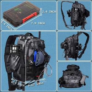 Professional Custom Lightweight Multifunction Outdoor Water-Resistant <b>Fishing</b> Shoulder Storage Bag <b>Fishing</b> <b>Tackle</b> Backpack - Product Image 5