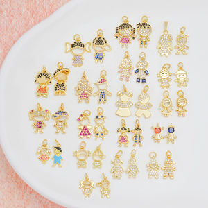 Collana con Ciondolo Trendy per Bambini Placcata Oro 18k con Smalto e Micro Pavé di Zirconi Cubici, Gioielli per Bambini - Product Image 1