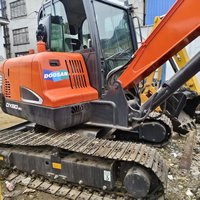 Mini-excavatrice hydraulique d'origine Doosan DX60-9C, d'occasion en excellent état, provenant de Corée du Sud, avec boîte de vitesses, pompe et PLC