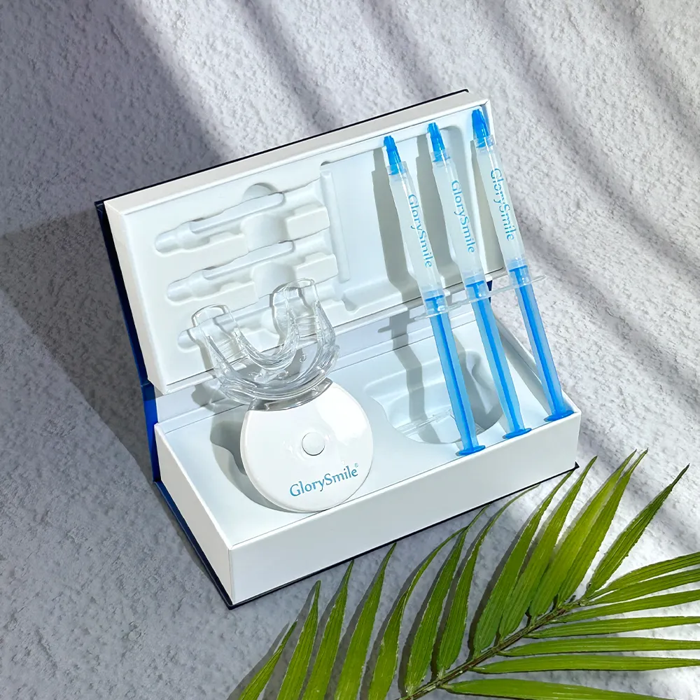 Led-Zahneufhellungs-Kit mit individuellem Logo 10 MINUTEN 5 LED professionelle Zahnbleichtungsmaschine für zuhause Eigenmarke