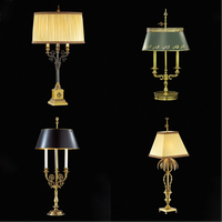 Jewellerytop Mutil diseño rococó hojas de palma lámpara de latón gota de cristal Luz de Mesa Grande Vintage decoración del hogar lámparas de mesa