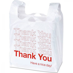 12x7x22 "reutilizable al por menor compras de comestibles GRACIAS T Shirt Shopper Bags - Product Image 6