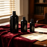 Flacons pulvérisateurs en verre violet foncé de 30, 50 et 100 ml avec impression sérigraphique pour cosmétiques, huiles essentielles, protection UV et collyres