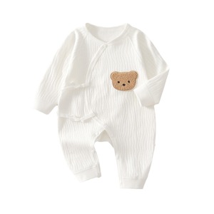 Mameluco de Bebé de Algodón Puro de Manga Larga Unisex para Primavera y Otoño, Ropa para Recién Nacido con Parche de Oso - Product Image 5