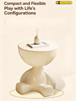 Table d'appoint mobile créative en bois, moderne et écologique, avec rangement, pour canapé, chambre ou balcon