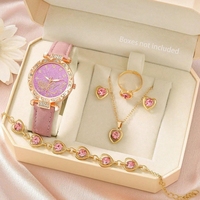 Ensemble de 5 montres élégantes rectangulaires pour femmes, montres à quartz tendance pour femmes, ensemble de bijoux, Reloj Mujer, montre pour filles, cadeau