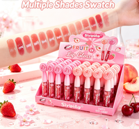Siyiping hydratant fruits brillant à lèvres marque privée paillettes doux personnalisé végétalien haute brillance dodu en gros brillant à lèvres ensemble