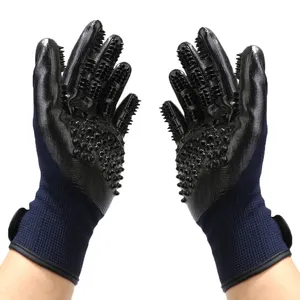 Hot Selling Pet Grooming Gloves Cleaning Brush Rubber Five Fingers Pet Gloves For pet Dog cat horse Animals