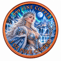 Pièce de monnaie commémorative en cuivre pur 999 de 1 oz, de haute qualité, avec design personnalisé, pour la vente en gros, avec image principale de femme sexy sur le thème de la course automobile