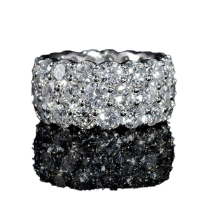 Bague de mariage pour femme en argent plaqué or, trois couches de zirconiums cubiques CZ de haute qualité, micro-pavé 5A, bijoux tendance et élégants - Product Image 3