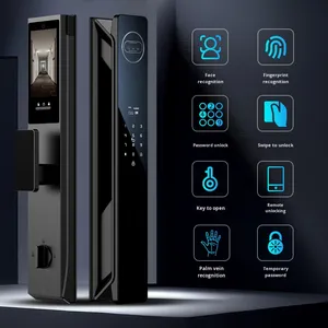 Nhà thông minh Hợp kim nhôm cửa gỗ Khóa Nhận dạng khuôn mặt lòng bàn tay vân tay mật khẩu tuya App mở khóa từ xa <span class=keywords><strong>Wifi</strong></span> đám mây dữ liệu - Product Image 3