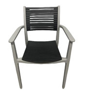 Chaise empilable en plastique PP pour extérieur, assise et dossier à lattes, pour jardin, bord de piscine, café, restaurant