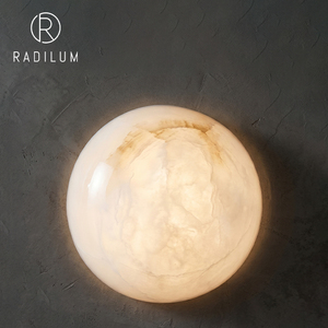 <b>Wall</b> <b>Sconce</b> Alabaster Wabi Sabi Japandi Luxury <b>Light</b> for Bedroom Bedside Living Room Villa Moon Round LED <b>Light</b> - Product Image 1